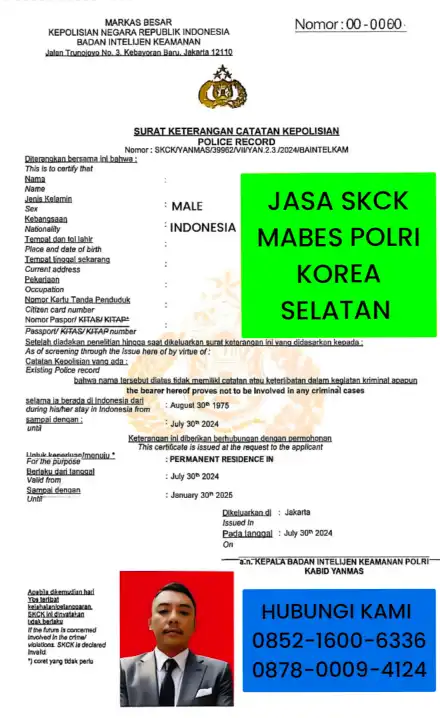 JASA SKCK MABES POLRI KOREA SELATAN